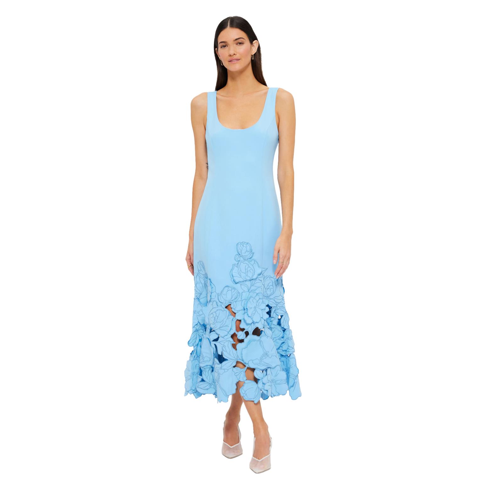 LEO LIN Emily Appliqué Midi Dress